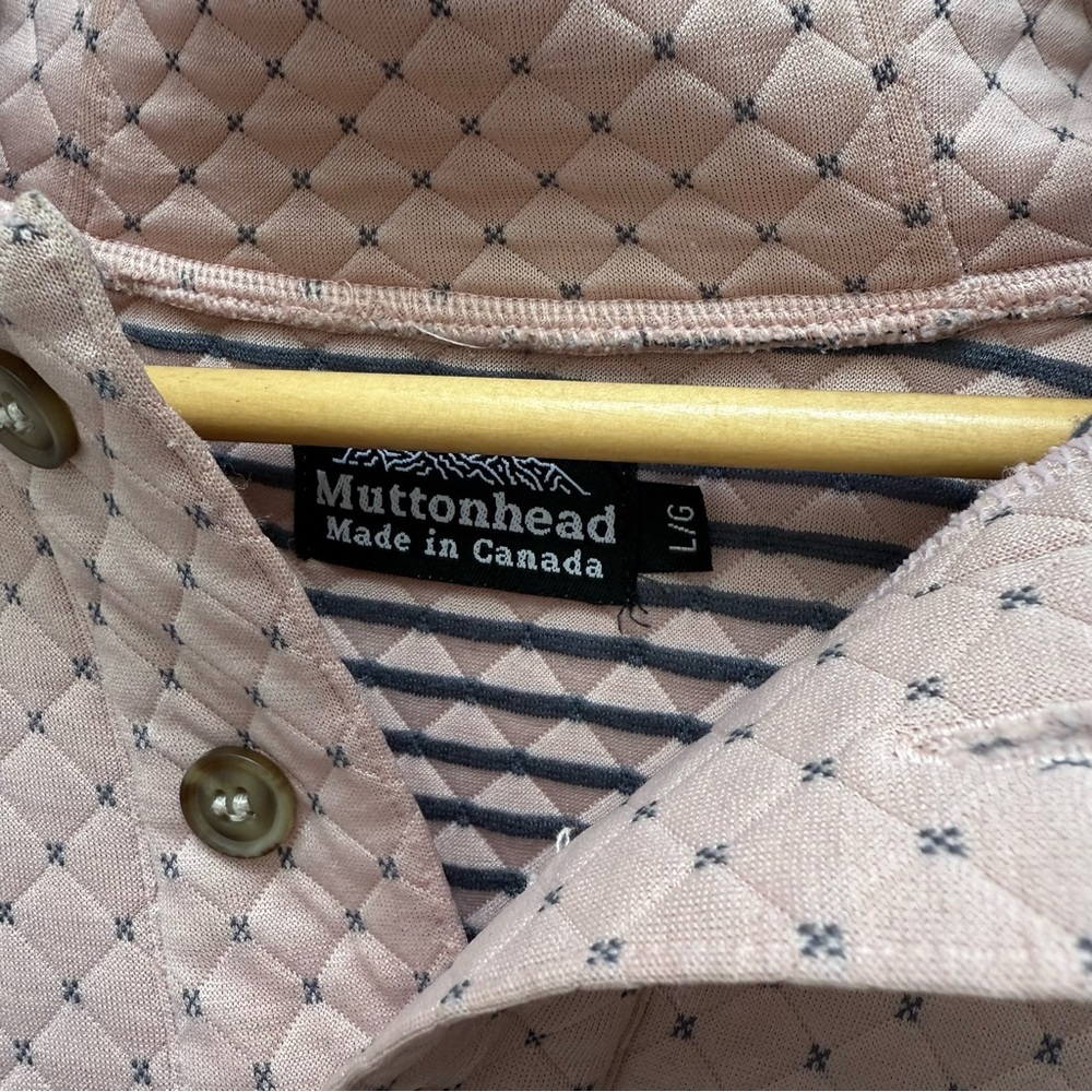 Muttonhead Cross Stitch Quilt Camping Hoodie Size L - Picture 7 of 10